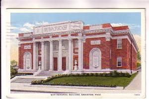 War Memorial Buliding, Brockton, Massachusetts, American Art Post Card