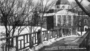 Postcard  Early View of Lamont Bridge & Sage Hall, Smith College, Northampton,MA