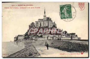 Old Postcard Mont St Michel road to Greve leading to the front door
