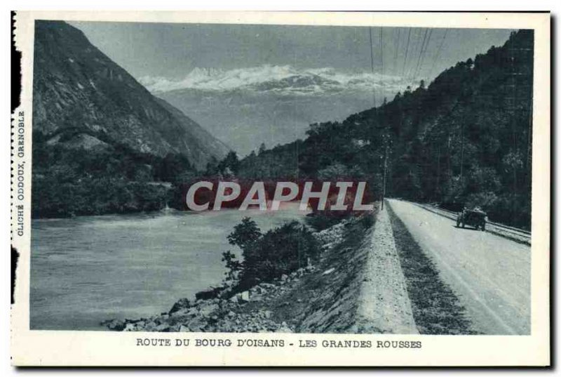 Old Postcard Route Du Bourg d & # 39Oisans Large russet