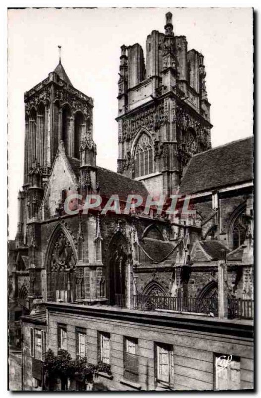 Postcard Moderne Caen L & # 39Eglise Saint John and the leaning Tower