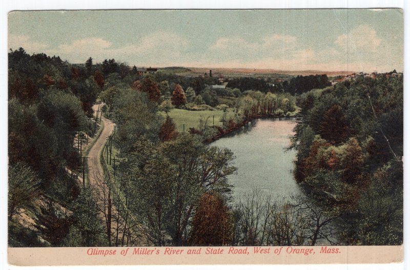 Glimpse of Miller's River and State Road, West of Orange, Mass