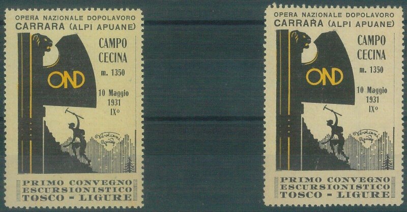 85928 - Vintage LETTERLOCK Stamp Poster - MASSA CARRARA 1931 Alpine Conference-