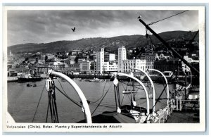 c1940's Port Station and Customs Superintendency Valparaiso Chile Postcard