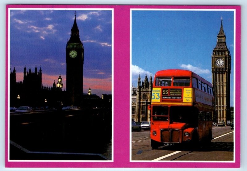 Big Ben & Westminster Bridge LONDON UK 4x6 Postcard