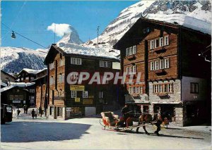 Modern Postcard Zermatt mit Matterhorn