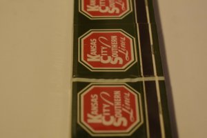6 Kansas City Southern Lines Route of the Southern Belle Railroad Matchbooks