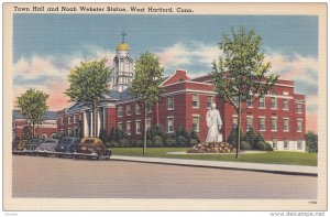 Town Hall and Noah Webster Statue, West Hartford, Connecticut, 30-40's