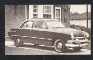 1951 FORD 2 DOOR SEDAN VINTAGE CAR DEALER ADVERTISING POSTCARD '51 FORD