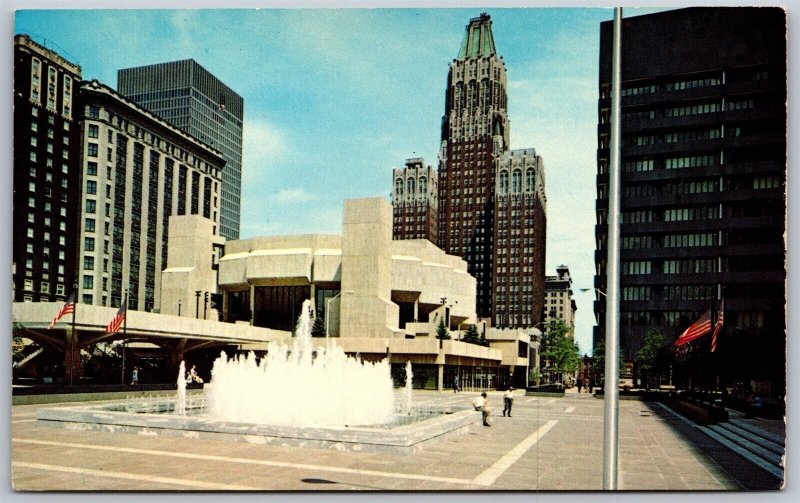 Vtg Baltimore MD Charles Center Fountain & Morris A Mechanic Theatre Postcard