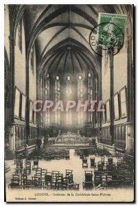 Old Postcard LODEVE Interior of Cathedrale Saint Fulcran