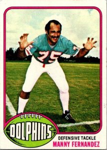 1976 Topps Football Card Manny Fernandez Miami Dolphins sk4481