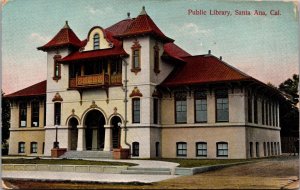 Postcard Public Library in Santa Ana, California