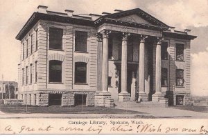 Postcard Carniege Library Spokane Washington