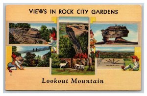 Multiview Lookout Mountain Chattanooga Tennessee TN UNP Linen Postcard S10