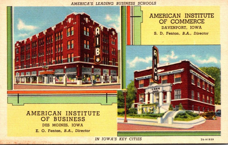 Iowa Davenport American Institute Of Commerce & American Institute Of Busines...