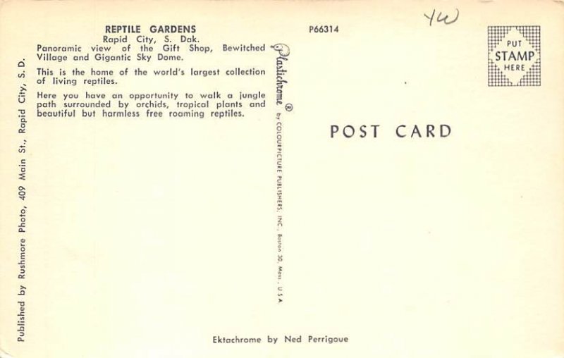 Reptile Gardens Rapid City SD Postcard