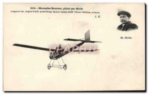 Old Postcard Jet Aviation monoplane Sommer driver by Molla