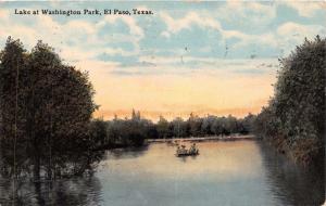 EL PASO TEXAS LAKE AT WASHINGTON PARK POSTCARD c1912