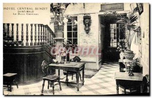 Old Postcard Saint Malo Central Hotel Central Hall Benoit