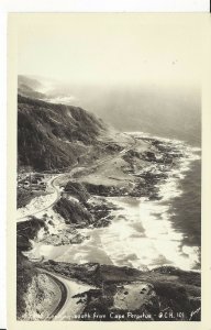 POSTCARD LOOKING SOUTH FROM CAPE PERPETUA OREGON COAST HIGHWAY RPPC