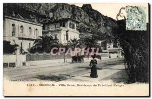 Menton - Villa Gana - Residence of the President Krueger - Old Postcard