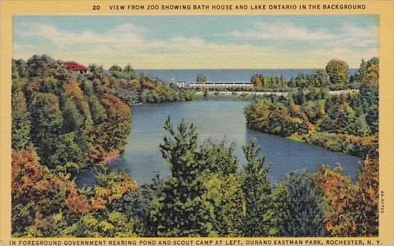 New York Rochester View From Zoo Showing Bath House And Lake Ontario