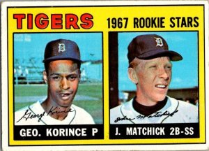 1967 Topps Baseball Card George Korince John Matchick Detroit Tigers sk2266