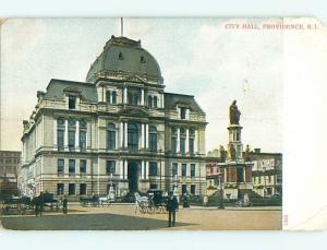 Unused Pre-1907 HORSE & CITY HALL Providence Rhode Island RI v4380