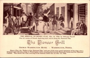 Postcard The Pioneer Grill, George Washington Hotel in Washington, Pennsylvania