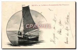 Old Postcard Belgium Heyst The boat excursion The Saan Francisco