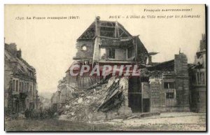 Old Postcard The France recaptured Roye The Hotel de Ville mine by Allemans Army