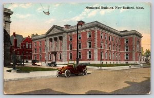 New Bedford Massachusetts~Municipal Bldg St View~Automobile~Beaux-Arts~c1910 PC