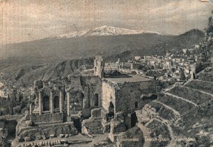 Vintage Postcard Taormina Teatro Greco Panarama Greeck Theatre General Vie