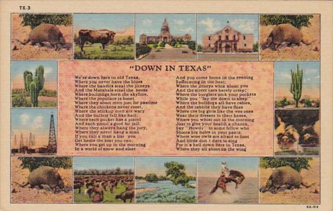 Down In Texas Poem Multi View Curteich