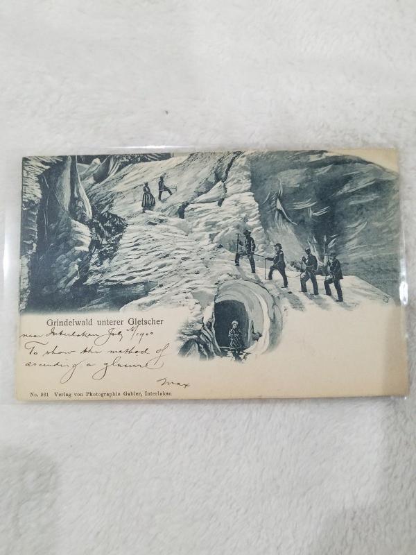 Antique Postcard entitled Grindewald unterer Gletscher  Dated 1900.