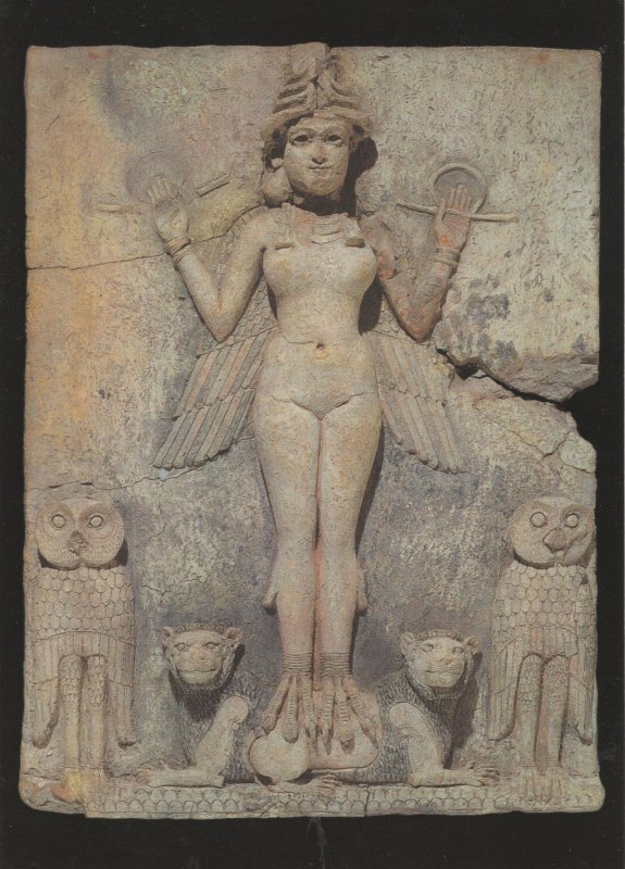 Babylonian Goddess Iraq Terracotta Plaque Sculpture Postcard