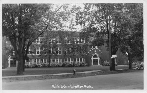 J75/ Fenton Michigan RPPC Postcard c1940s High School Building  168