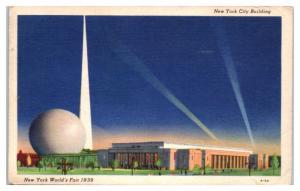 New York City Building Trylon and Perisphere 1939 New York World's Fair Postcard