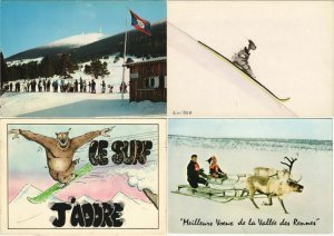 WINTERSPORT SKIING 150 Vintage Postcards MOSTLY PRE-1980 (L3590)