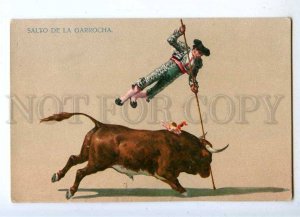 187576 SPAIN CORRIDA Picador BULL FIGHTING Garrocha Vintage PC