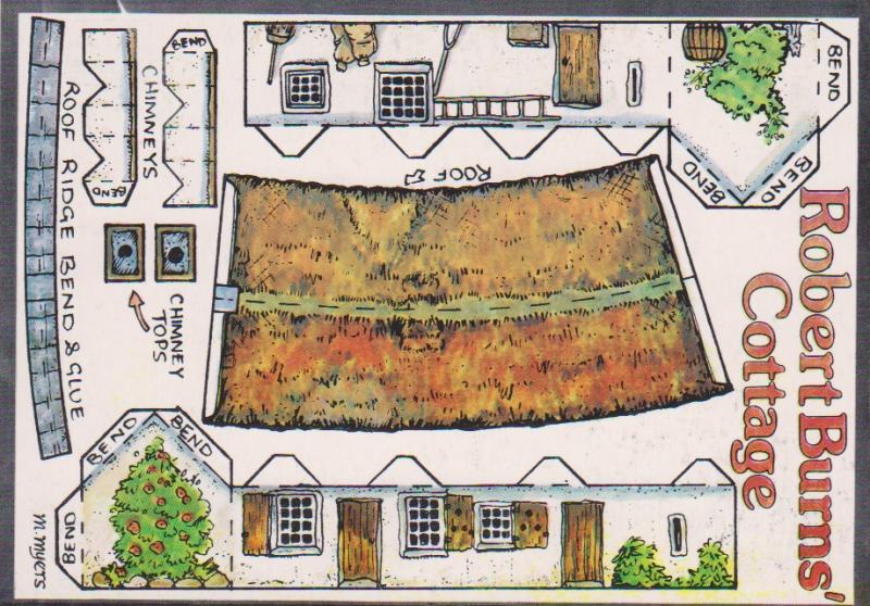 ROBERT BURNS' COTTAGE - FUN CONSTRUCTION CARD - 613