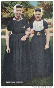 Women Dressed In Typical Costumes, Zeeuwsche Meisjes, North Holland, Netherla...