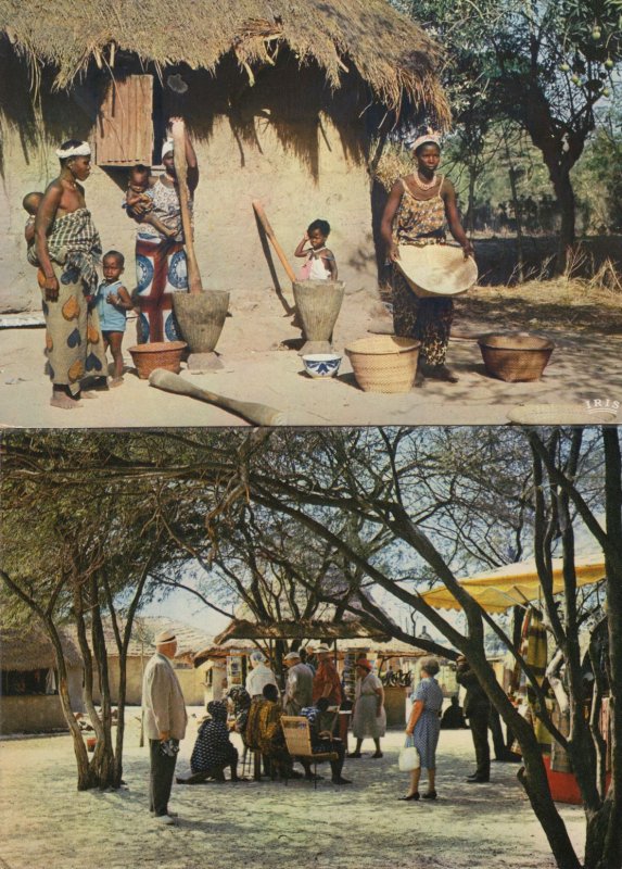 West Africa Native Village for Tourists Dakar 2x Postcard