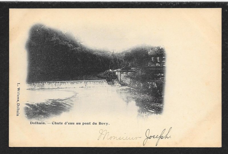 Waterfall at the Bridge Bovy BELGIUM Unused c1905