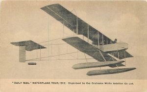 Postcard 1912 Waterplane aircraft Grahame White Advertising 23-4740