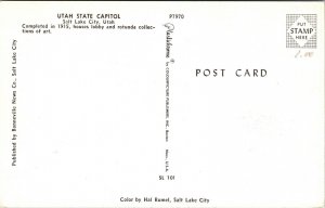 Utah State Capitol Salt Lake City UT Postcard VTG UNP Plastichrome Vintage 
