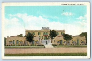 Abilene Texas TX Postcard Grande Lodge Exterior Building c1940 Vintage Antique