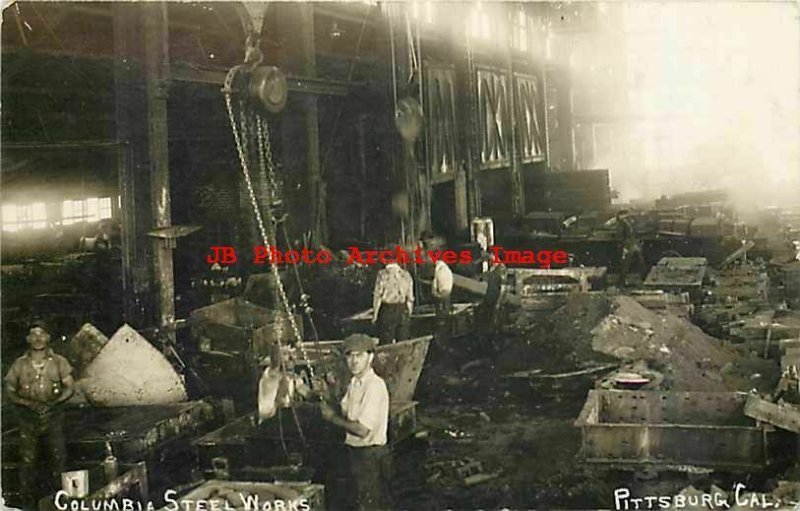 CA, Pittsburg, California, RPPC, Columbia Steel Works, Factory Interior View