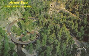 Aerial view Pig Tail Bridge Tunnel Black Hills SD 